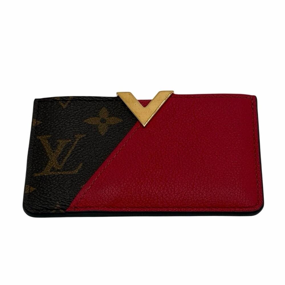 Louis Vuitton Kimono Monogram Canvas & Coquelicot Red Leather Card Holder
